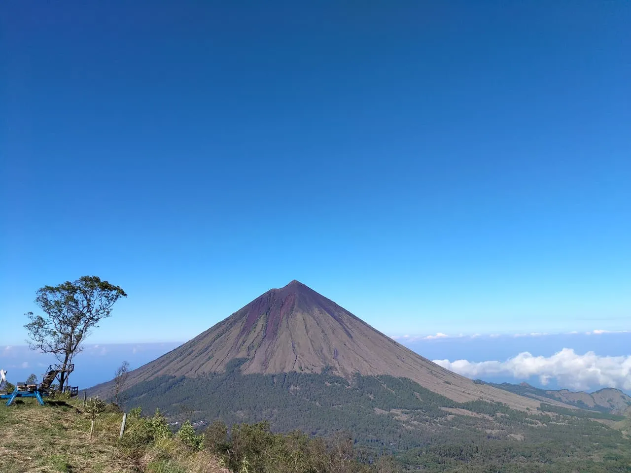 The perfect cone of Inerie volcano above the Bajawa highlands