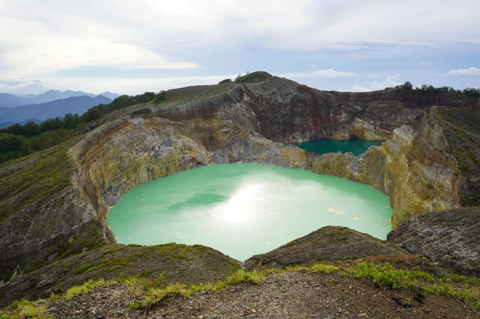 The coloured crater lakes of Mount Kelimutu